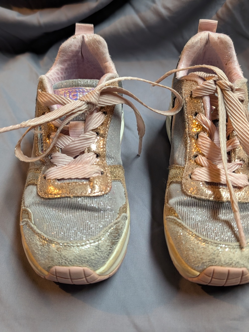 Sparkly Pink Girls Sketchers Memory Foam Sneakers